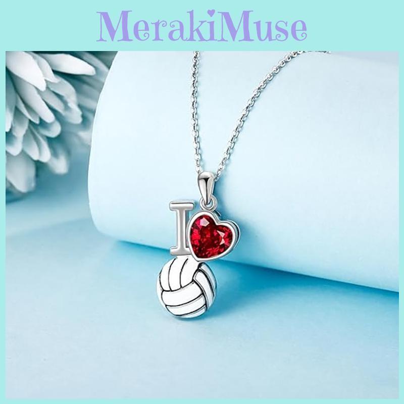 Love I Volleyball Geometric Heart Jewelry Rhinestones Alloy Finish Trendy Women