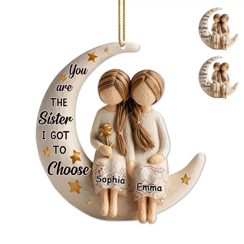 

Personalized Crystal Christmas Ornaments with Sisters Name, Christmas Tree Decorations, Acrylic Gifts for Sisters T2S0
