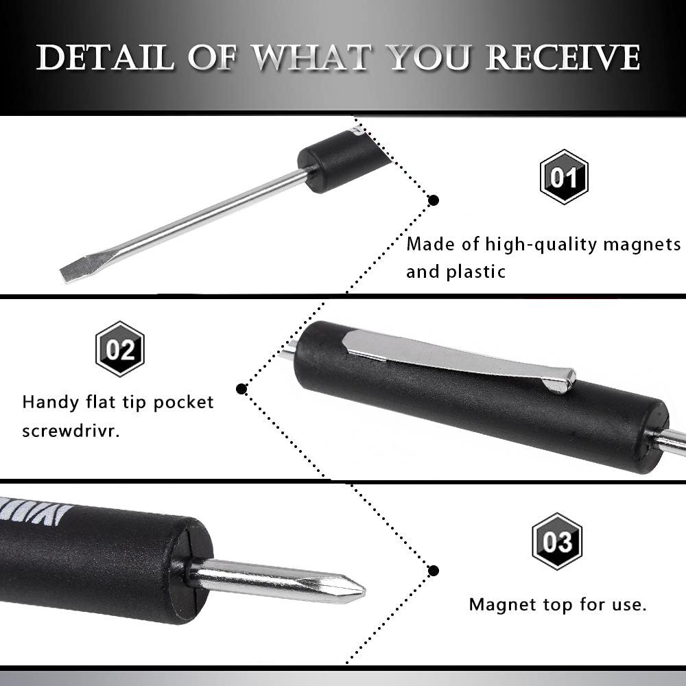 Dual-Ended Magnetic Mini Screwdriver - Flathead & Phillips: Ideal for Assembly Workers