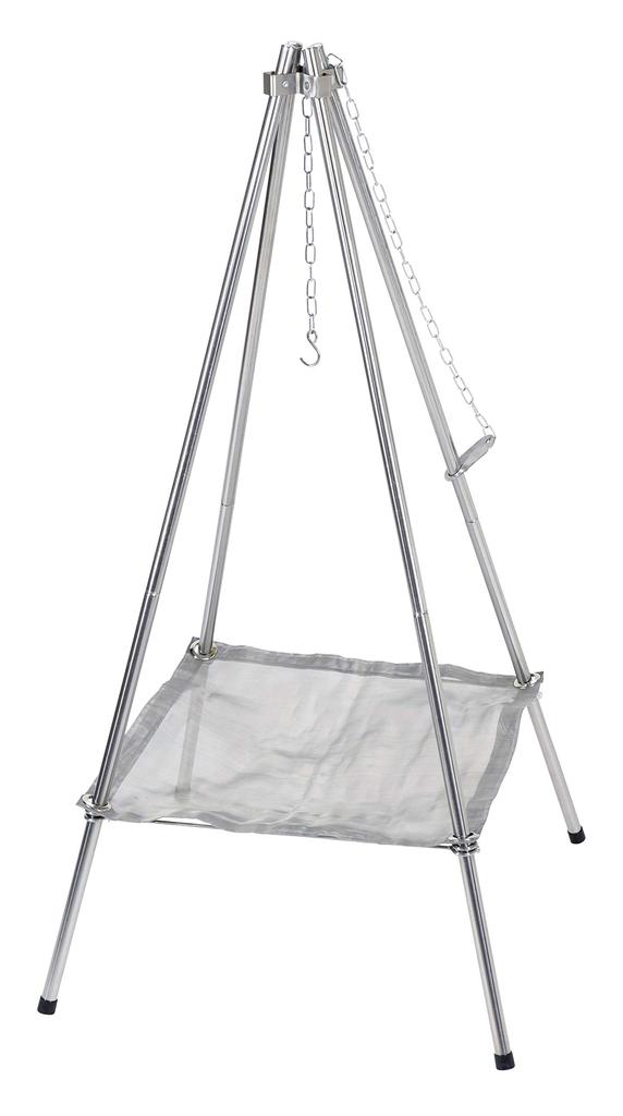 CAPTAIN STAG Fire Stand Quad Fire Stand Mesh Type Four Leg Stand with Flexible Chain Storage Bag Included UG-71