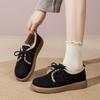 New Genuine Leather Shoes for Women Lace-up Platform Casual Shoes Winter Plush Flat Heel Women's Boots Zapatos De Mujer WSH5236
