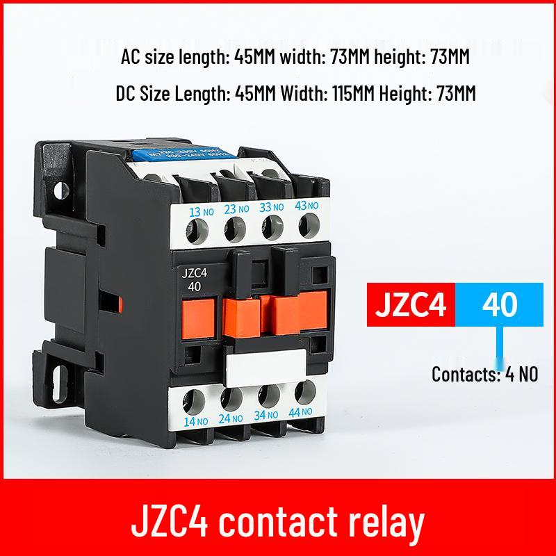 JZC4-22/31/40/04/13 Intermediate Relay, 16A, 220V AC/DC, 2 NO + 2 NC Contacts