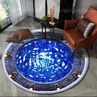 New Hot-Selling Arrivals Interstellar Stargate Print Round Carpet for Living Room Bedroom, Sofa Table, Home Area Rug, Great Gift
