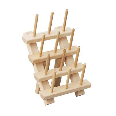 Lätt Trådställ i Trä Trådhållare Organizer för Sömnad Quiltning