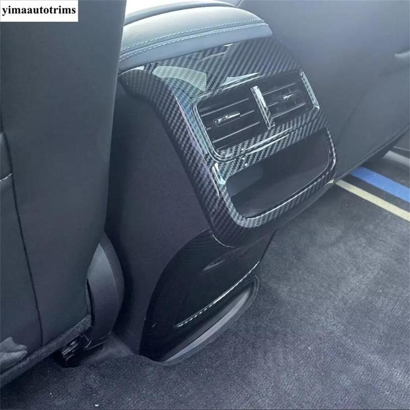Rear Seat Air AC Conditioning Outlet Vent Anti Kick Frame Cover Trim ABS Carbon Fiber Accessories For BYD Seal EV   2024
