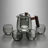 ZISIZ Glass Teapot Set with 4 Cups