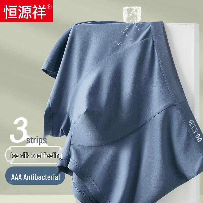 Hengyuanxiang Men's Plus Size Ice Silk Boxer Briefs