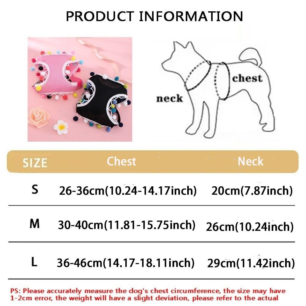 Colorful Ball Pet Harness Leash Adjustable Pet Walking Rope Durable Dog Harness Vest  Daily Use