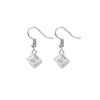 Simple Temperament Small Square Zircon Earrings, Fashionable Small And Fresh Three-Dimensional Diamond-Encrusted Short Earrings
