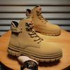 New Fashion Autumn And Winter Men's High Top Martin Boots Students Male Boys Trending Soft Sole Work Shoes Labor Protection Martin Sneakers