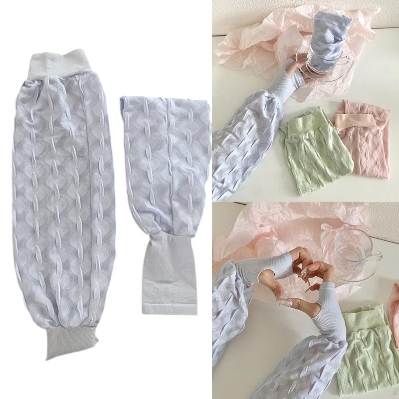 Women Fingerless Ice Silk Cooling Gloves Sunproof Arm Sleeves for Efficient Sun Protections and Everyday Use Armwear