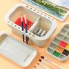 Paint Brush Cleaner Washer Multifunction Basin Holder and Organizer Width Tray Palette Lid 2 Art Sponges Painting Supplies