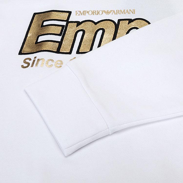 EMPORIO ARMANI Sweatshirts Men's White Hooded Moderate Regular 6G1MF8-1J07Z-0100