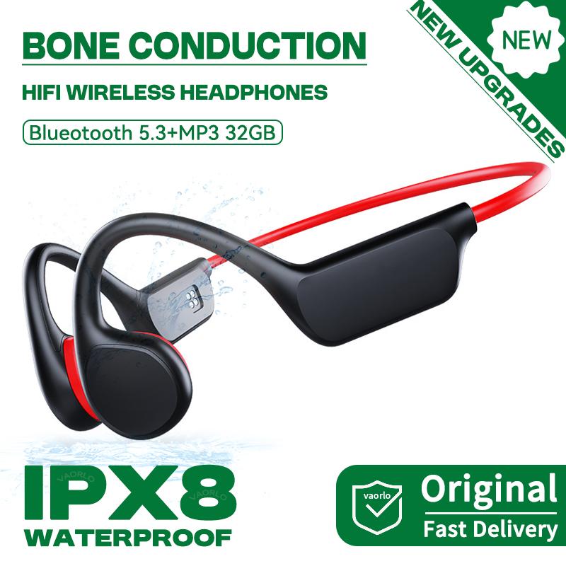 

Новые обновления Bluetooth 5.3 костная проводимость беспроводные наушники глубина IPX8 водонепроницаемые плавательные гарнитуры 32 ГБ ОЗУ MP3-плеер для дайвинга на открытом воздухе спорта BlackRed-32GB