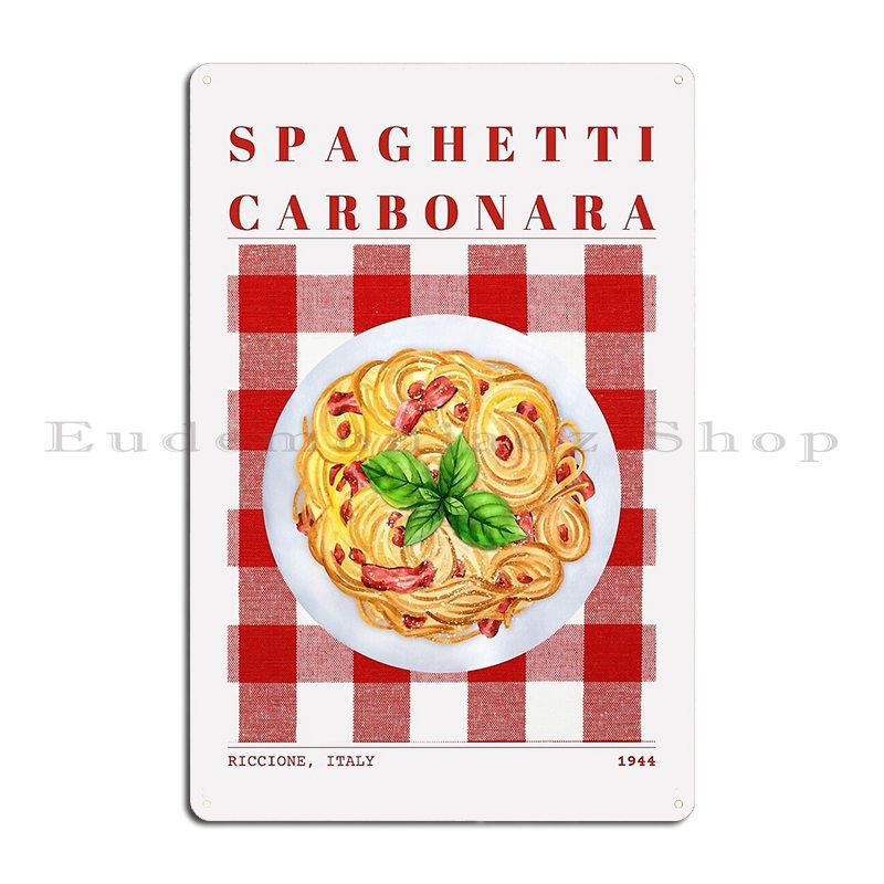 

Дизайн №1 Спагетти Карбонара Металлическая Табличка Постер Ретро Декор Стен Бара Кухня Создать Жестяной Знак Постер 20x30cm