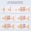 Fine Motor Training Wooden Fishbone Toy With Method Color Recognition Activity For Preschool Learning And Play