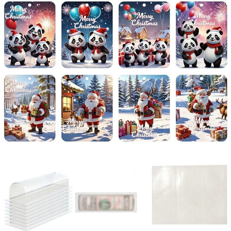 8pcs Christmas Money Holder Ornaments DIY Money Card Hanging Decoration Christmas Money Holders for Tree Hanging Ornaments