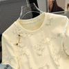 women bamboo print t-shirt round neck short sleeve casual fitted cheongsam style top