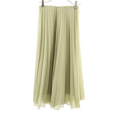 Mila Owen Long Length Pleats Skirt Beige Women Used
