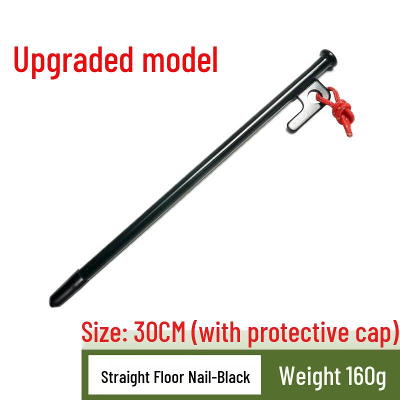 ZISIZ 30cm Black Camping Ground Stakes (Set of 8)