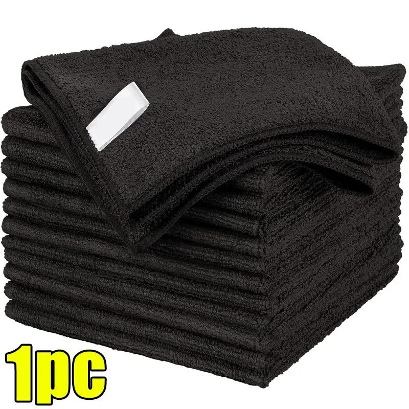 

1/50pcs Black Microfiber Cleaning Cloth Absorbent Towel for Wash Car Housework Clean Kitchen Cleaning Rags Household Clean Tools