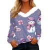Long Sleeve Shirts For Women Cute Tops Christmas Prints Tees Blouses Casual Plus Size Basic Tops Pullover
