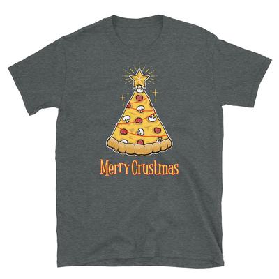 Christmas Holiday Pizza Slice Tree Merry Crustmas Short-Sleeve Unisex T-Shirt