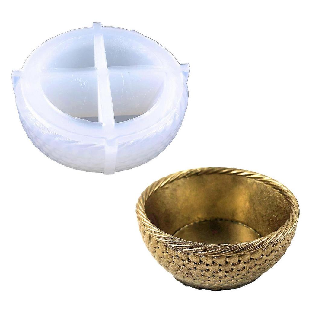 DIY Epoxy Pattern Bowl Mold Candle Cup Storage Box Molds Silicone Resin Basket Mold for DIY Craft Jewelry Storage