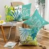 New Nordic Green Plants and Flowers Sofa Pillow Cushions Home Soft Furnishings Linen Letter Print Square Pillow