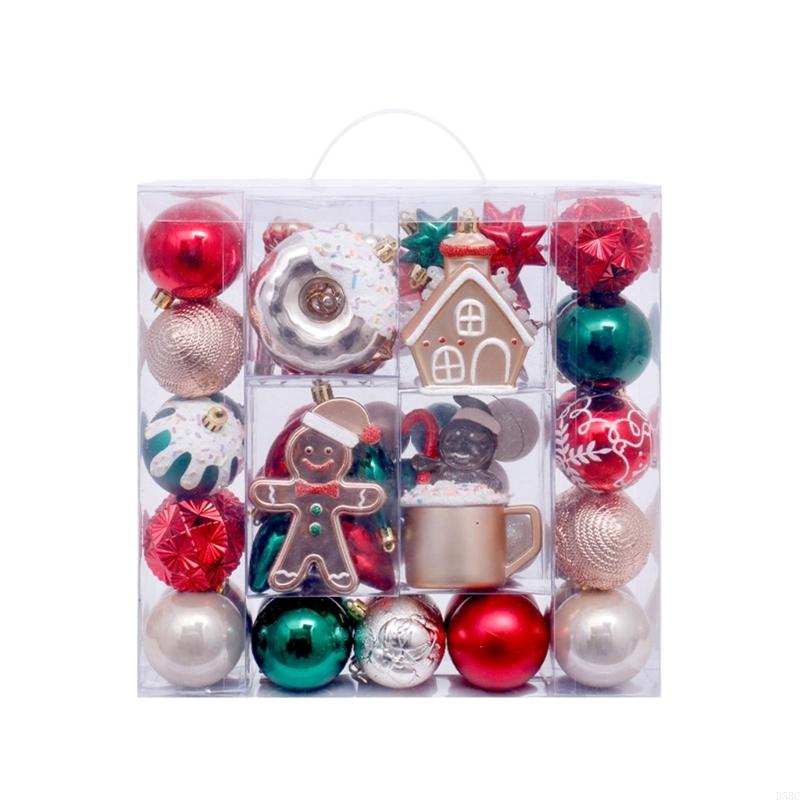 74Pcs Shatterproof Christmas Baubles Ball Hanging Ornament Christmas Tree Decoration For Wreath Mantels Winter Holiday