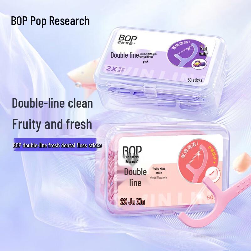Bop Professional Double Line Dental Floss Sticks - Grape (100 Count)