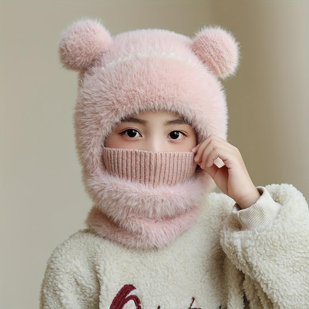 

Одиночный комплект шапок для осени и зимы, подходит как для мальчиков, так и для девочек, имеет теплую и толстую конструкцию, которая сочетает в себе шапку и защиту шеи. розовый