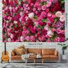 1pc, 2D flat, polyester floral banner - fiery pink and red rose background - photo background, anniversary, general use, wsj