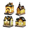 LED Light DIY Resin Small House Battery Operate Christmas Ornamnet for Home Xmas New Year Decor Christmas Village Houses 2025