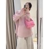 Chic Pink Knit Two-Piece Maternity Set - Sweater & Pants for Autumn/Winter