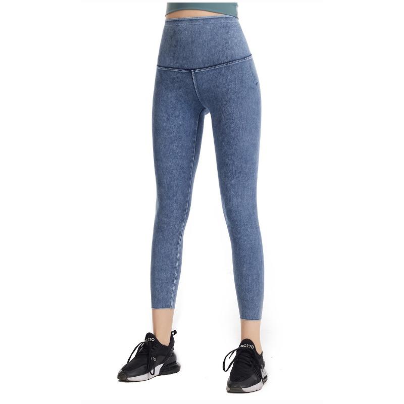 High Waisted Elastic Denim Yoga Pants for Women Autumn Winter