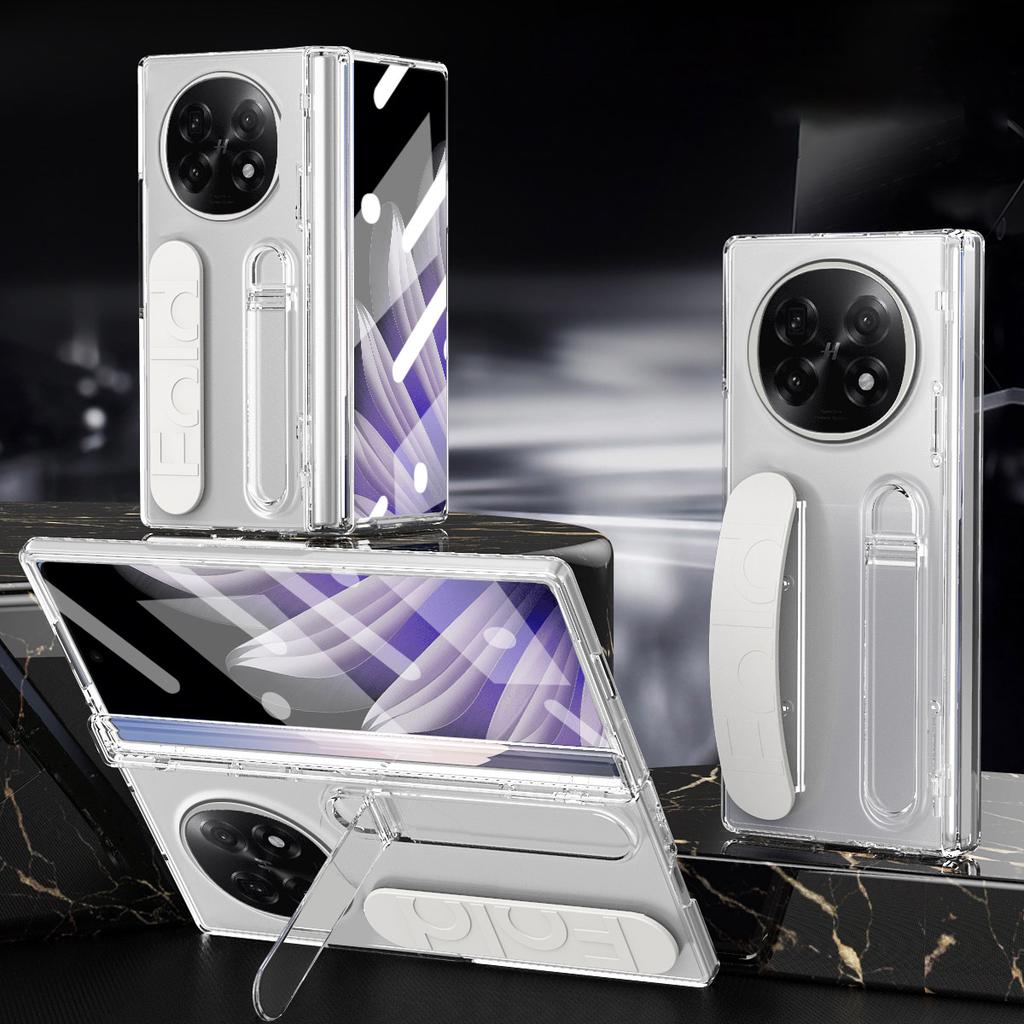 Für Oppo Find N5 5G Hülle Ständer Armband PC Handyhülle mit Hartglasfolie