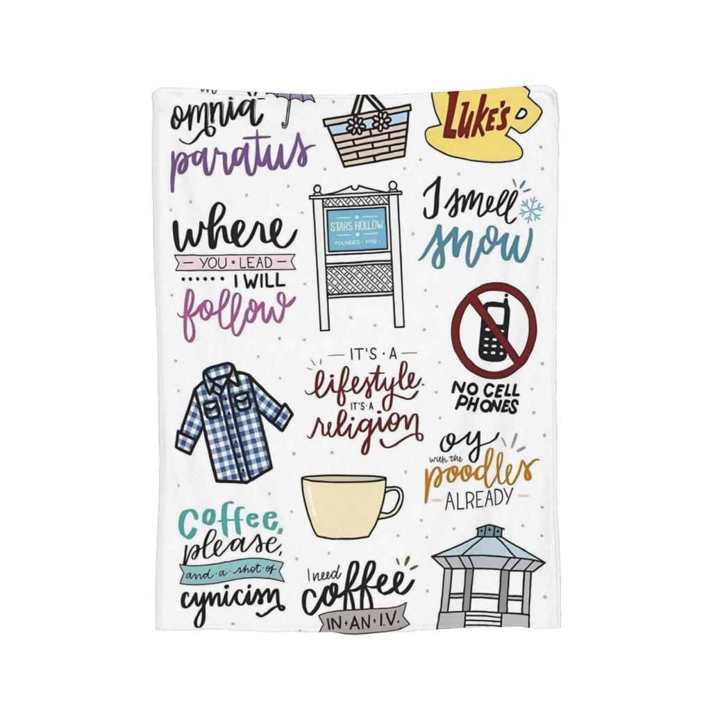 Coperte Plaid in Flanella con Motivo del Film Gilmore Girls Coperte per Casa Auto Tappeto da Letto Super Morbido,