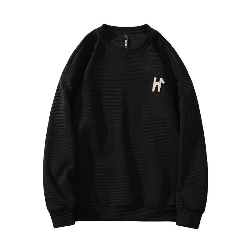 Herren Herbst Amerikanischer Stil Rundhals Fleecegefüttert Übergroß Hoodie: Modische Plus-Size Jacke im lockeren Schnitt
