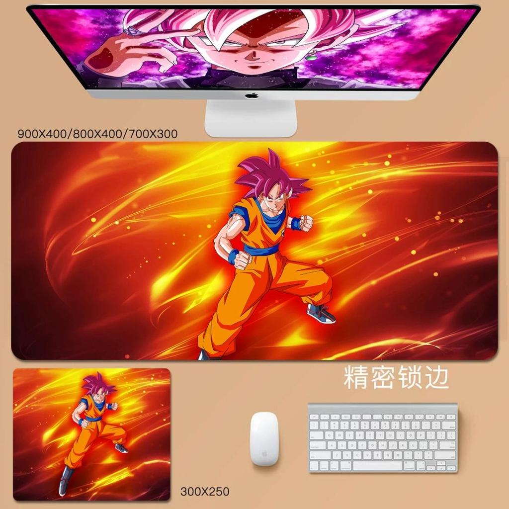 Laptop-Mauspad Dragon Ball Animation Son Goku Leder-Mauspad Cartoon Vegeta Bulma Broly Großes Tastaturpad Schüler Lernen Schreiben Schreibtischunterlage