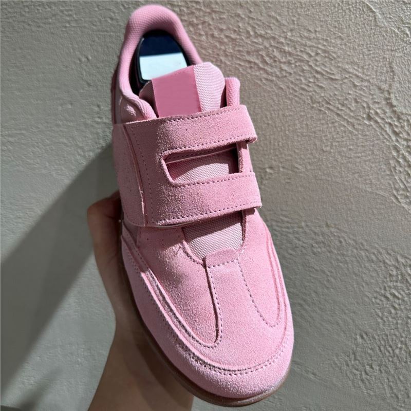 Sheepskin version~ Korean niche leather Velcro round head German training shoes women's leisure sports style flat-bottomed versatile board shoes