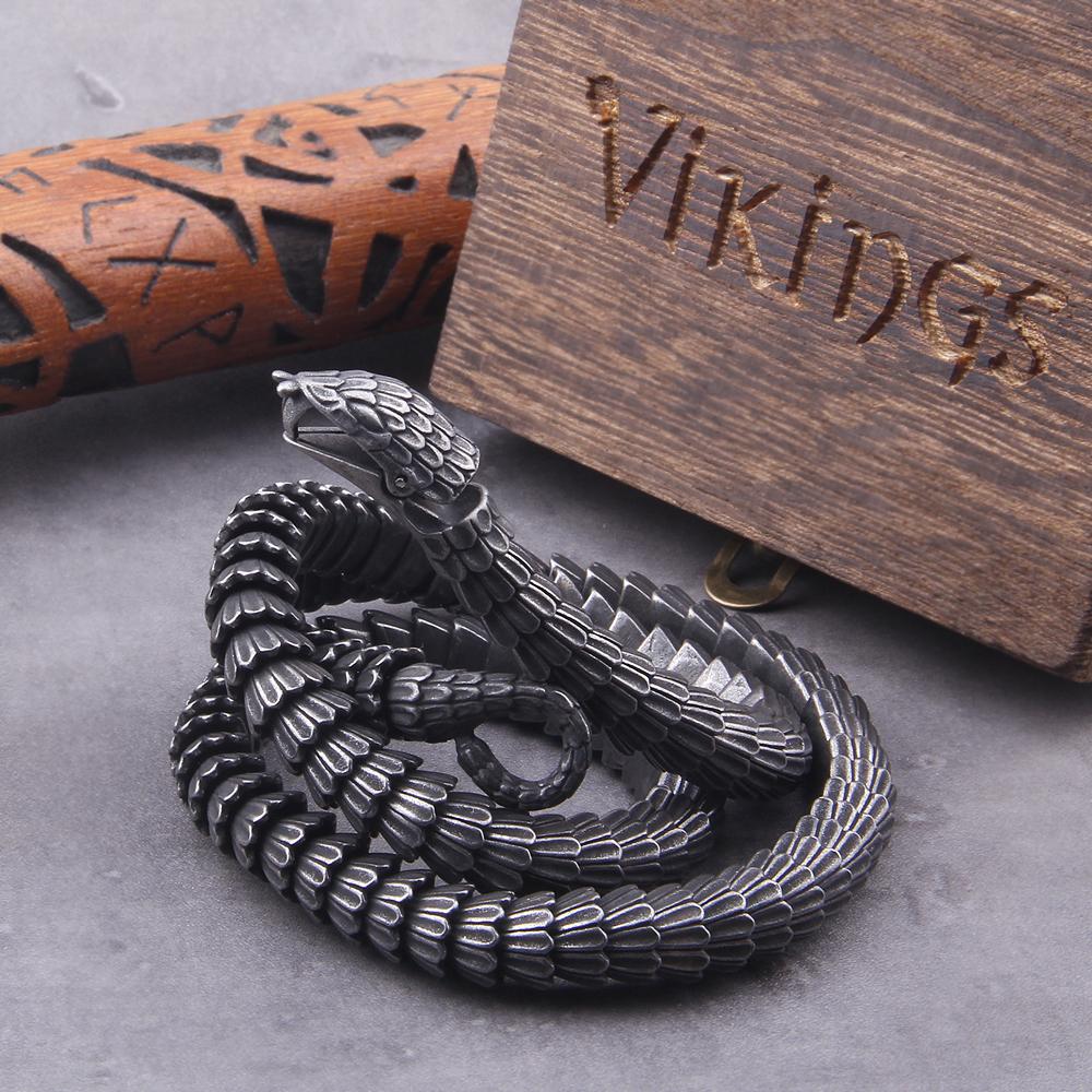 Viking Ouroboros Necklace for Men Stainless Steel Never Fade Punk Fashion Jewelry Street Culture Hippie Style