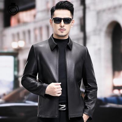High-end Men's Lapel Leather Jackets, Medium Business Leather Jackets, Trendy Fashion Simulated Leather Men's Korean Style Jackets