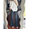 Women's High Waist Fleece-Lined Retro Straight-Leg Jeans, Plus Size, Autumn/Winter, Loose Fit, Slimming Wide-Leg Pants.
