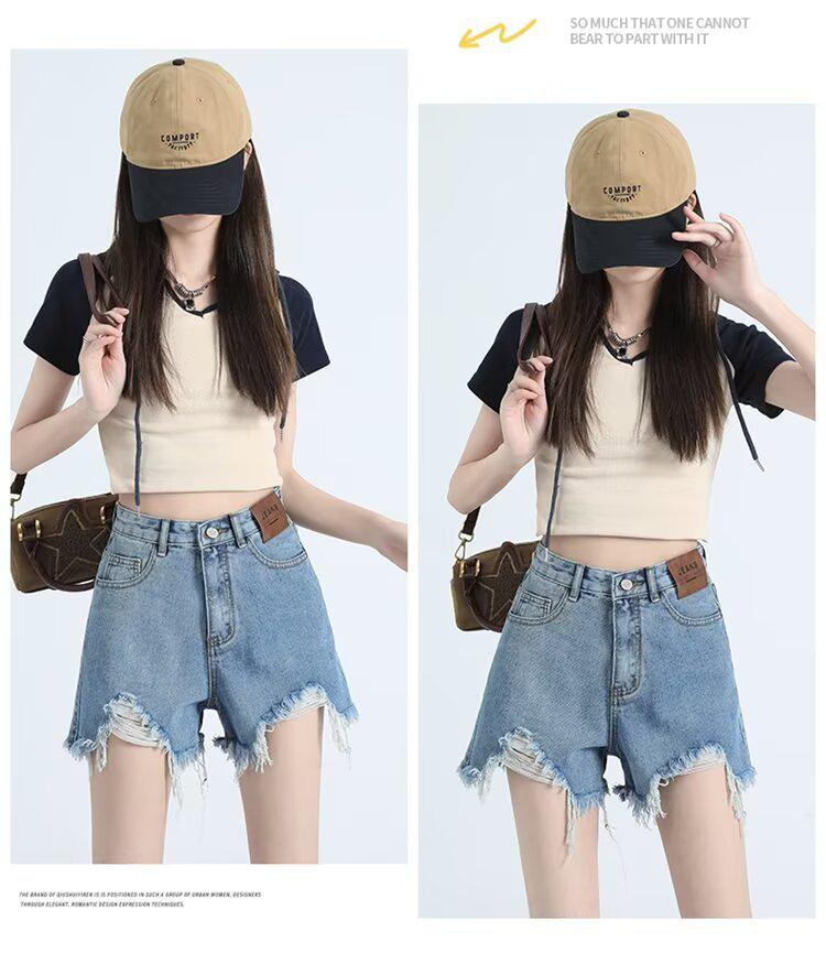 2025 Japanese Style Retro Denim Shorts for Women - Versatile Summer Fashion Trend