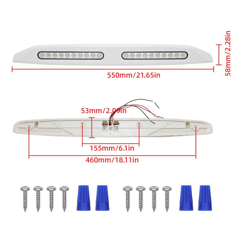 ZMFJH 12V 6W 20LED RV Camper LED Awning Light Caravan Waterproof Exterior Lamps with Holes for Motorhome Van Travel Trailer