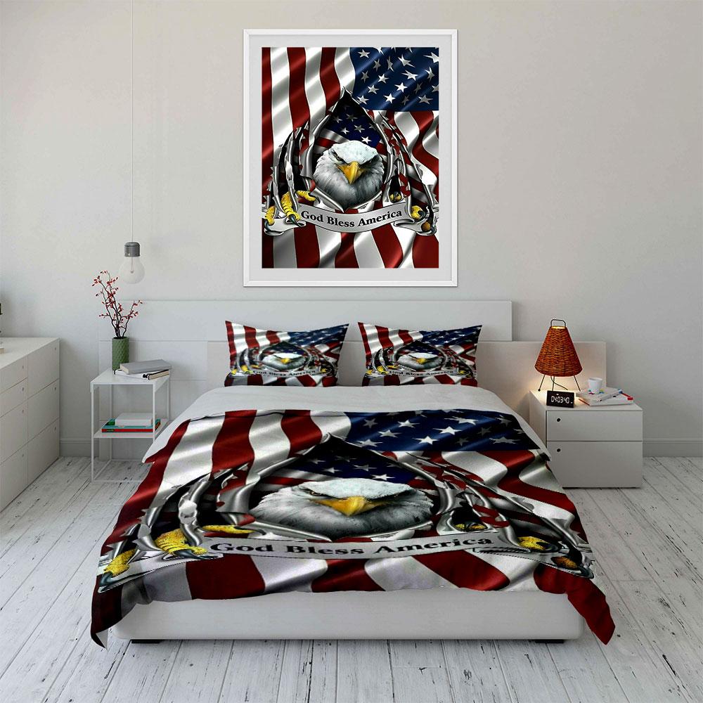 Eagle, American Flag, Text. Bedding Sets Duvet Cover Sets Duvet Covers Pillowcases(1 * Duvet Cover 2 * Pillowcases Without Duvet Insert)