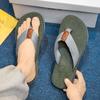 Summer new men's flip-flops non-slip pinch feet outdoor non-slip solid color fashion