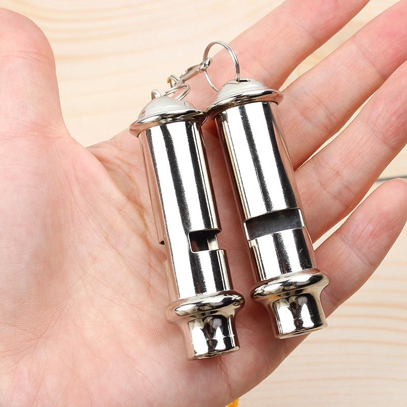 Metal Referee Whistle With Lanyard Neck Rope Cord Emergency Security Outdoortrainning Whistle 1Pc
