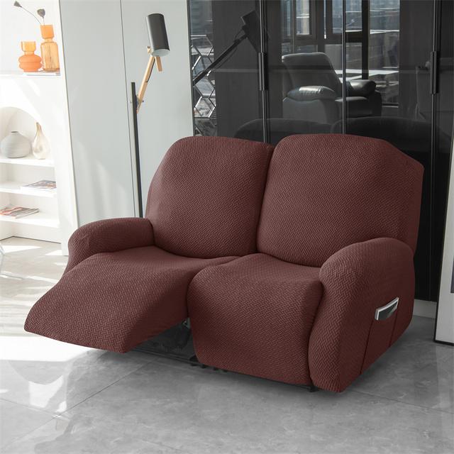 1 2 3 Seater Recliner Sofa Cover Stretch Spandex Lazy Boy Armchair Covers Jacquard Solid Color Couch Slipcovers For Living Room
